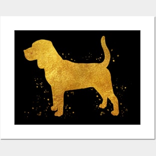 Beagle dog golden art Posters and Art